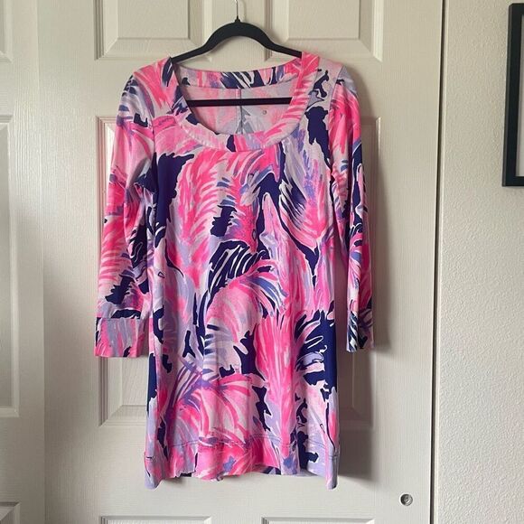 Lilly Pulitzer Merritt Pima Cotton Shift Dress Pink and Blue Size Small - Picture 12 of 12